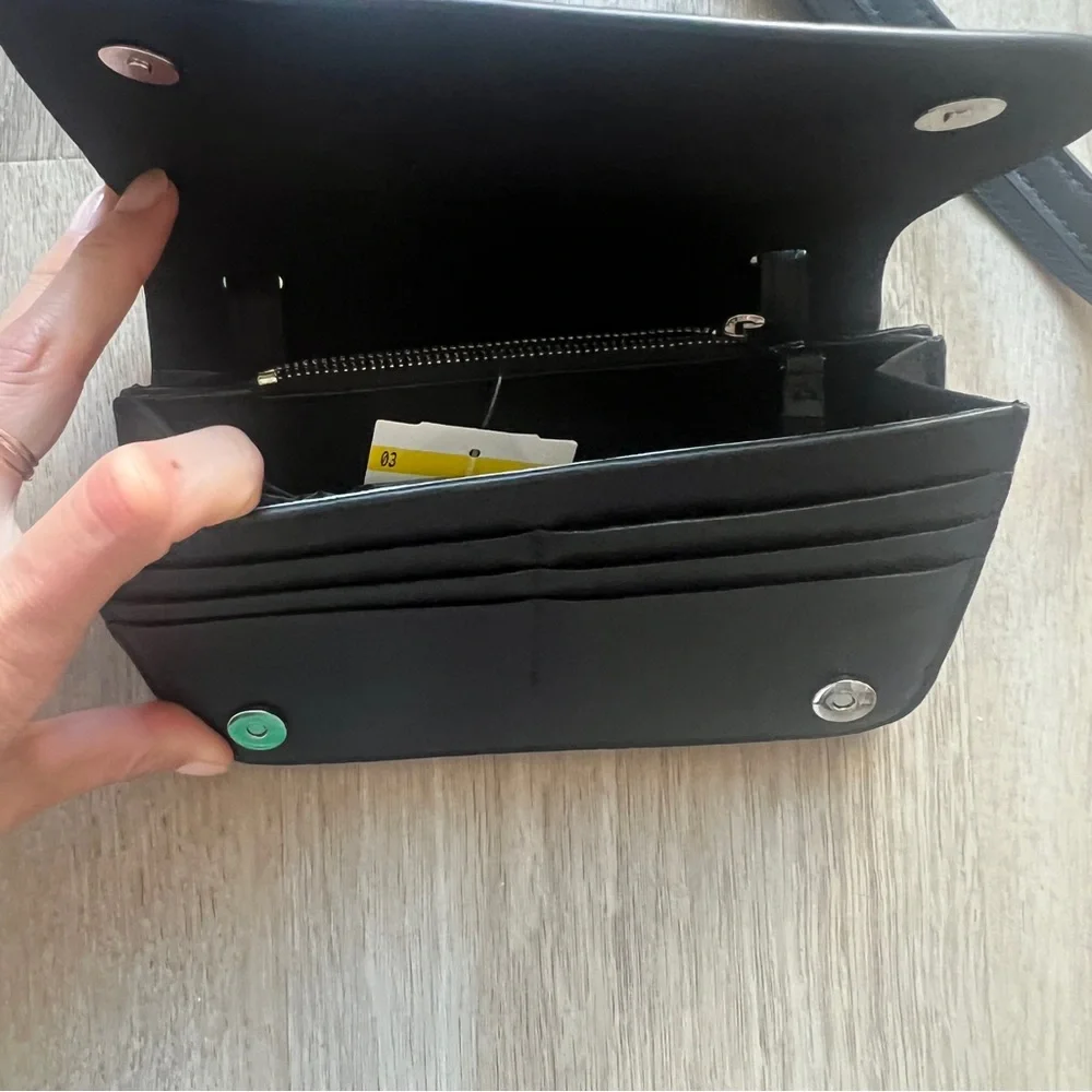 All Saints Black Leather Crossbody Bag - Picture 4 of 10